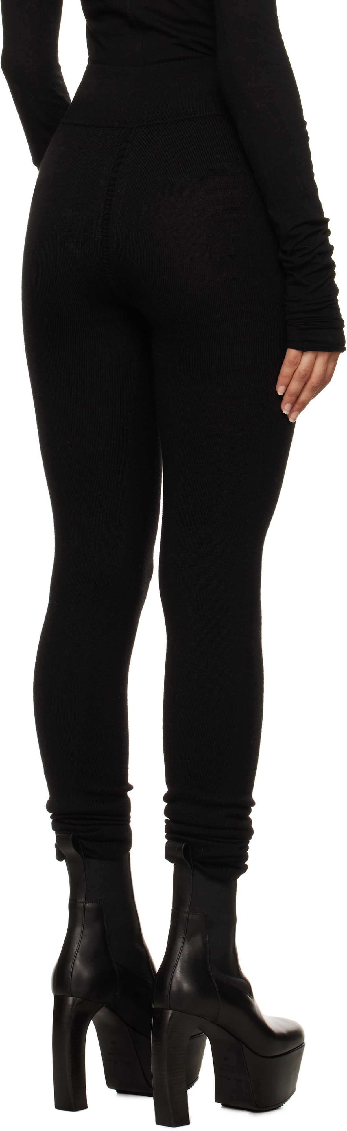 Rick Owens Black Porterville Knit Leggings