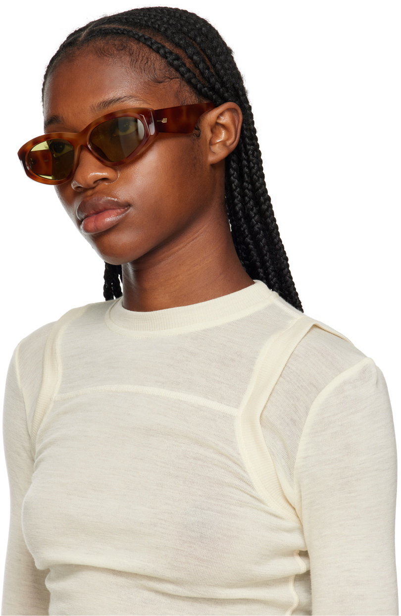 Le Specs Tortoiseshell Under Wraps Sunglasses Le Specs display picture 3