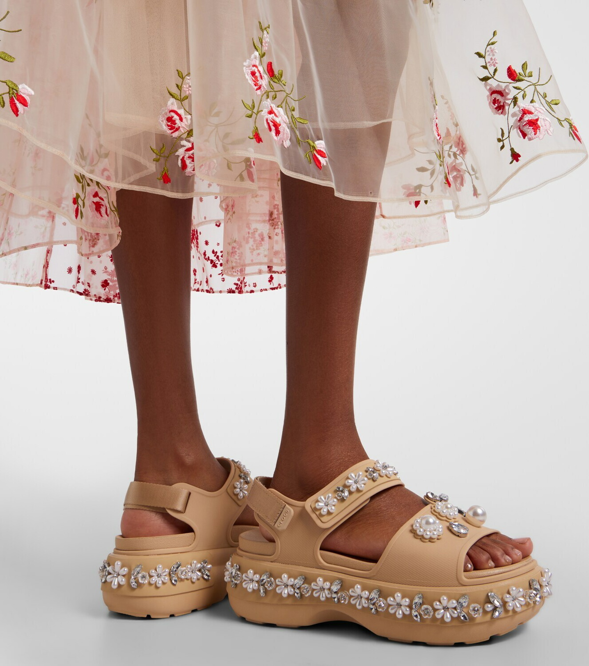 Simone Rocha x Crocs embellished platform sandals