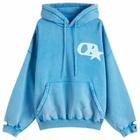 Cole Buxton Men's CB Star Distressed Pocket Hoodie in Washed Blue