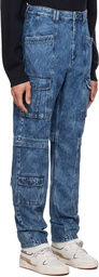 Isabel Marant Blue Jerwan Denim Cargo Pants