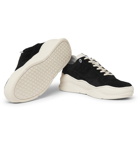 AMI - Leather-Trimmed Suede Sneakers - Men - Black