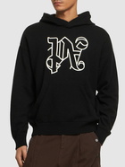 PALM ANGELS - Monogram Knitted Wool Blend Hoodie