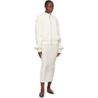 Winnie Off-White Silk Ruched Bomber Jacket