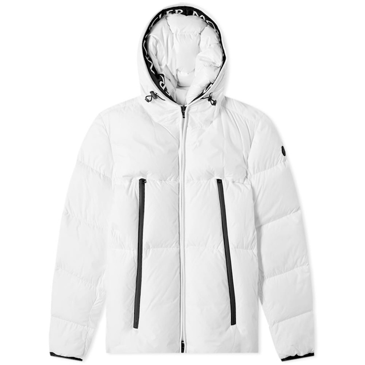 Photo: Moncler Montcla Taping Logo Hooded Down Jacket