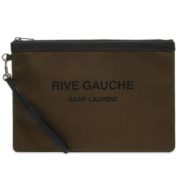 Photo: Saint Laurent Rive Gauche Canvas Pouch