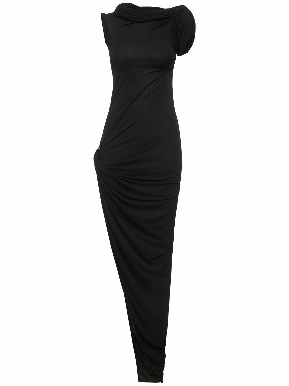 Photo: RICK OWENS Sienna Twist-shoulder Asymmetric Dress