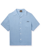 Loewe - Paula's Ibiza Camp-Collar Logo-Embroidered Linen Shirt - Blue