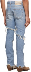 Just Cavalli Blue Distressed Jeans