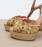 Aquazzura Ce Soir metallic leather platform sandals