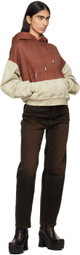 Eckhaus Latta Beige & Red Boxy Hoodie
