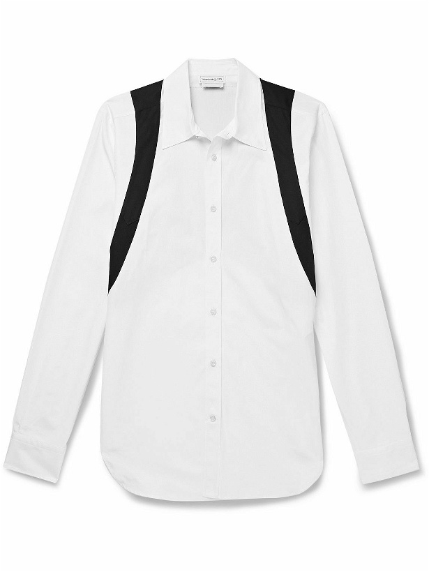 Photo: Alexander McQueen - Slim-Fit Harness-Detailed Cotton-Poplin Shirt - White