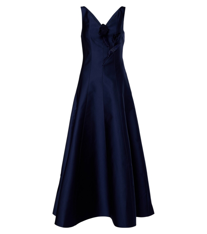Photo: Roland Mouret Floral-appliqué taffeta maxi dress