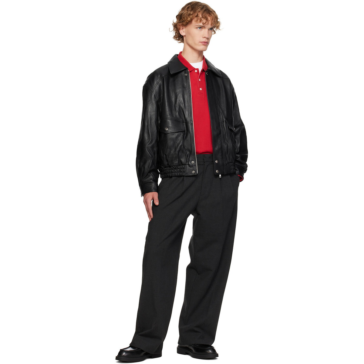 Dunst Black Oversized Vintage Leather Jacket