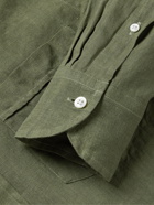 DRAKE'S - Linen Shirt - Green