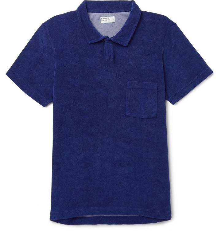 Photo: Universal Works - Vacation Cotton-Blend Terry Polo Shirt - Navy
