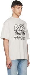 Online Ceramics Gray 'Dying Is Like Taking Off A Very Tight Shoe' T-Shirt