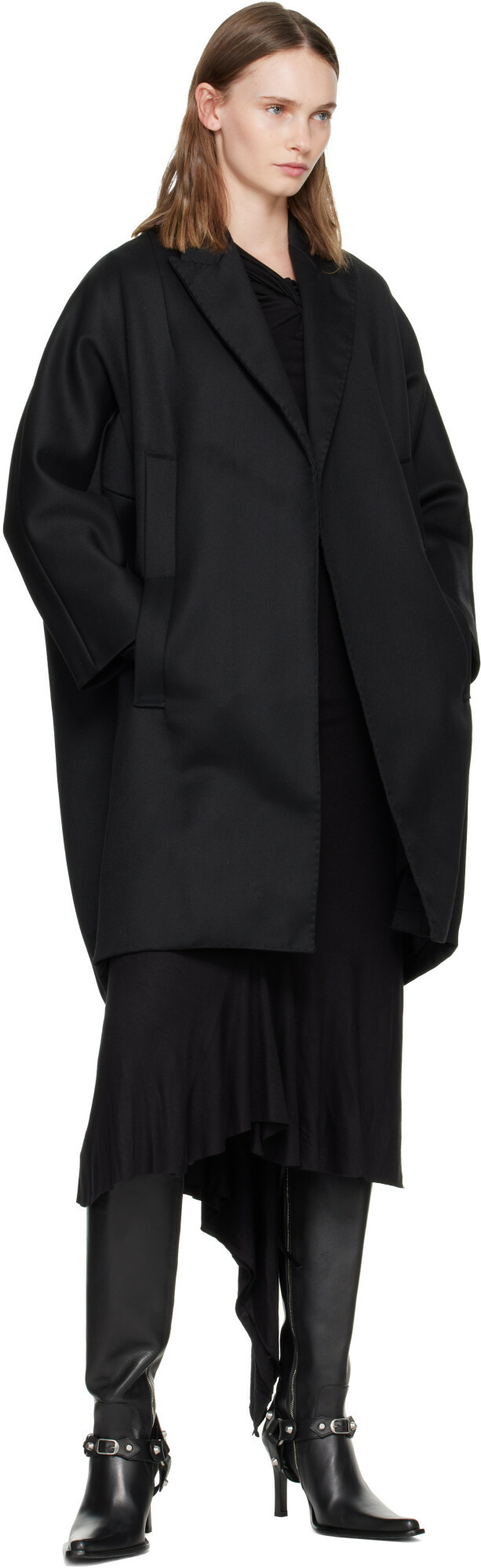 AARON ESH Black Cocoon Coat