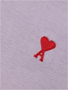AMI PARIS - Logo-Embroidered Cotton-Blend Jersey Sweatshirt - Purple