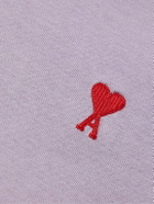 AMI PARIS - Logo-Embroidered Cotton-Blend Jersey Sweatshirt - Purple