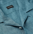 Ermenegildo Zegna - Camp-Collar Linen Shirt - Blue