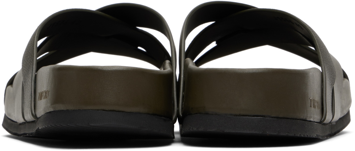 TOM FORD Khaki Smooth & Supple Grain Leather Sandals