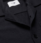 NN07 - Miyagi Camp-Collar Boiled-Wool Overshirt - Blue