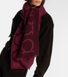 Ferragamo Gancini wool and silk jacquard scarf