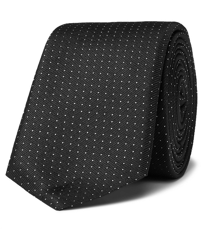 Photo: Hugo Boss - 6cm Polka-Dot Silk-Twill Tie - Men - Black