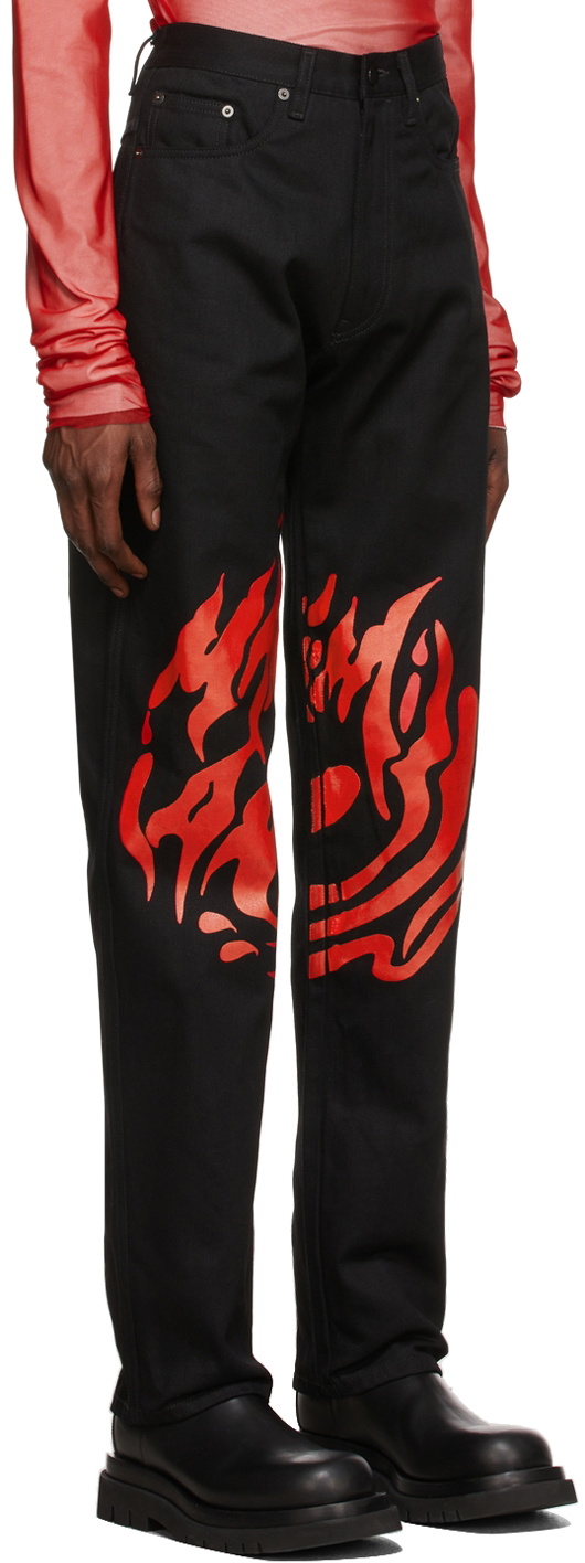 Maximilian Davis Black Logo Denim Jeans