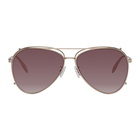 Alexander McQueen Gold Aviator Clip-On Sunglasses