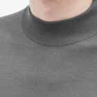 John Smedley Men's Harcourt Mock Neck Knit in Slate Grey