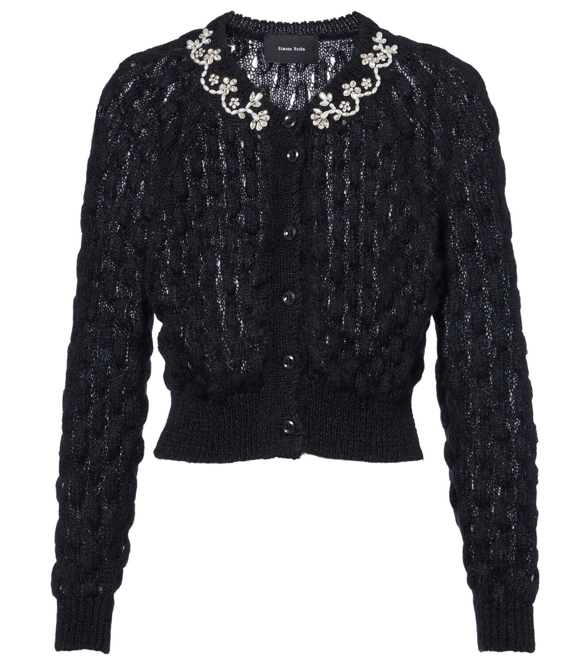 Simone Rocha Embellished cropped mohair-blend cardigan Simone Rocha