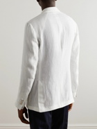 Lardini - Double-Breasted Linen Blazer - White