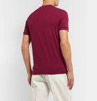 Giorgio Armani - Slim-Fit Logo-Embroidered Stretch-Jersey T-Shirt - Purple