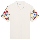YMC Men's Idris Embroidered Vacation Shirt in Light Pink