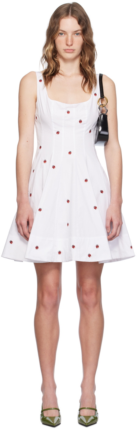 Staud White Wells Minidress Staud Staud White Wells Minidress Staud