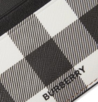 BURBERRY - Logo-Appliquéd Checked E-Canvas and Leather Cardholder - Brown