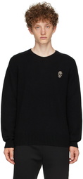 Alexander McQueen Black Cashmere Beaded Skull Sweater