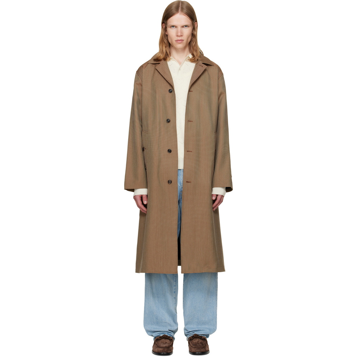vowels Beige Spit Raglan Coat