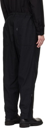 YOHJI YAMAMOTO Black BS Herringbone Hem Zip Painter Trousers
