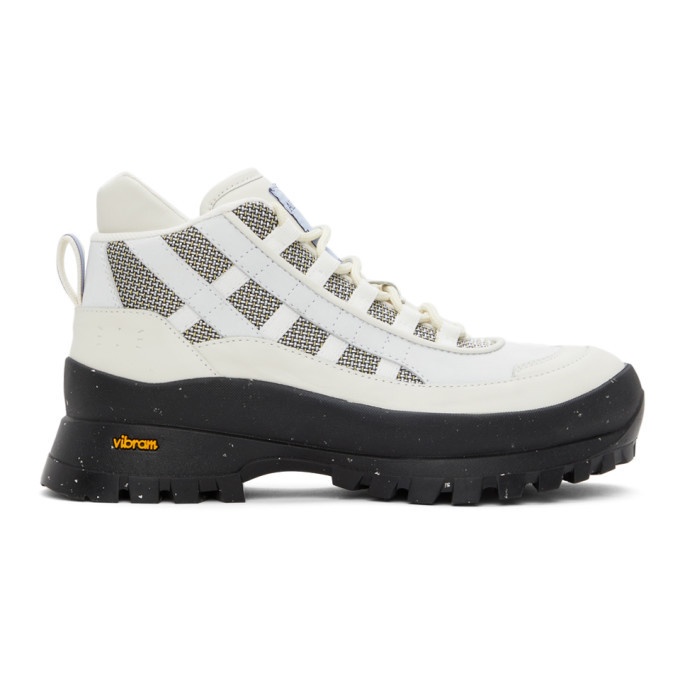 Photo: MCQ Off-White and Grey AL-4 Hiking Boots