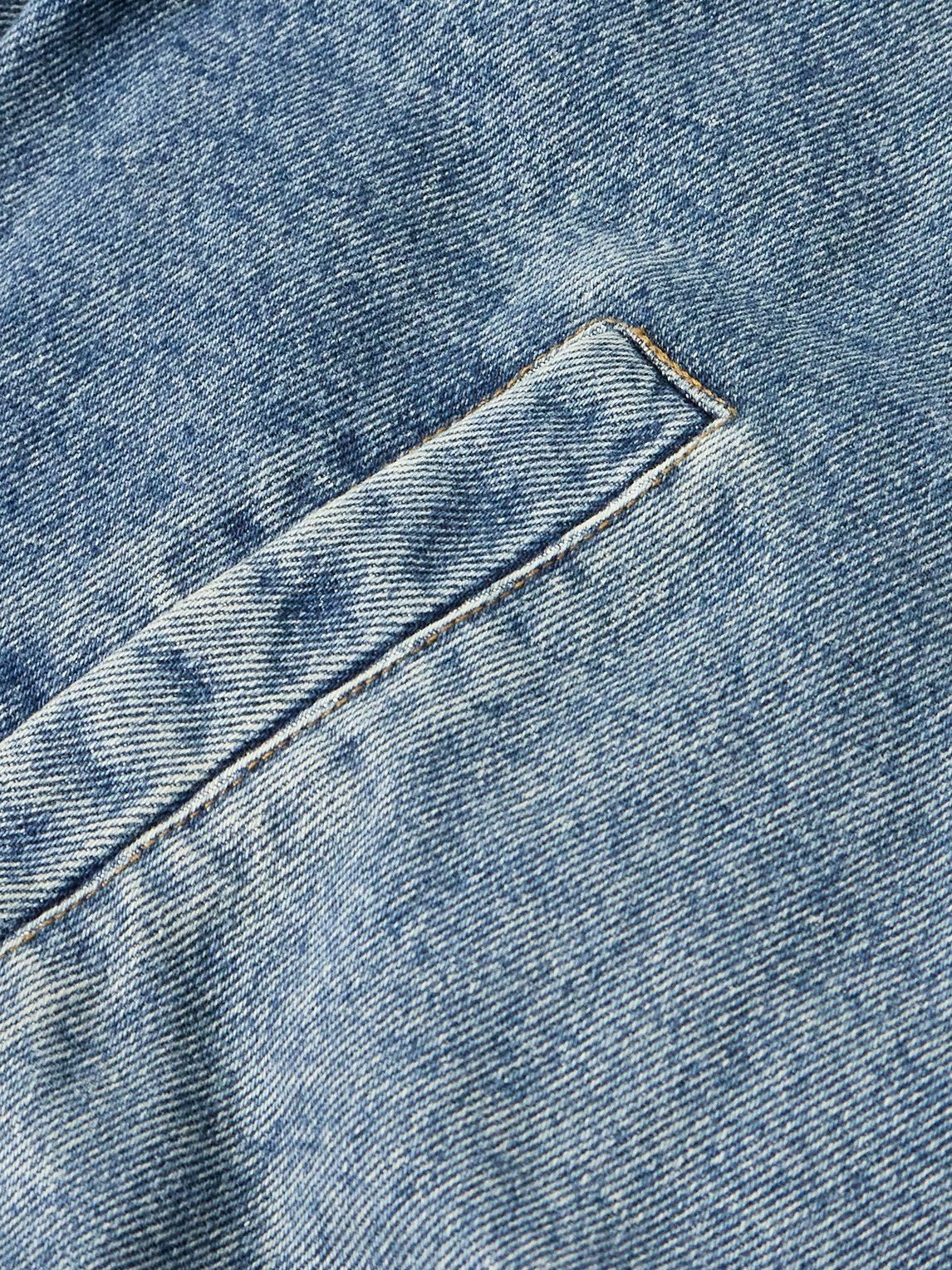 AMI PARIS - ADC Padded Logo-Embossed Denim Bomber Jacket - Blue