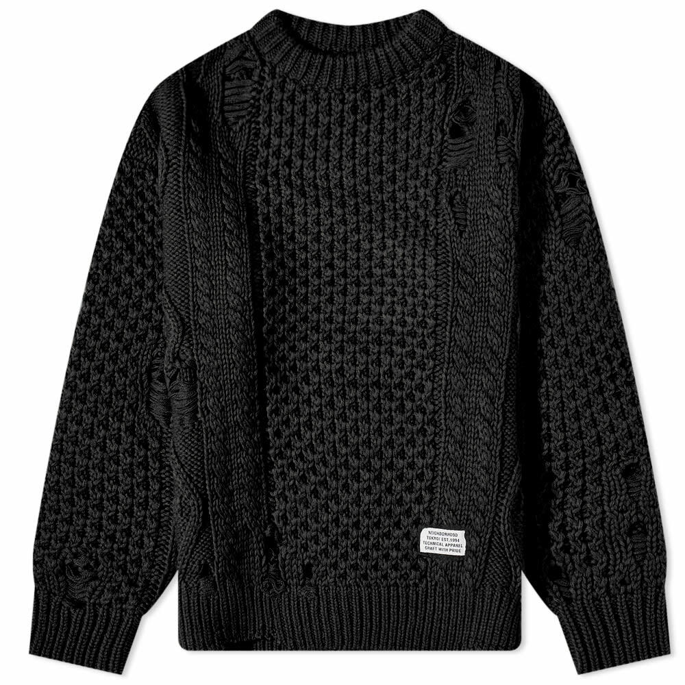 Neighborhood Men's Savage Cable Sweater in Black Neighborhood