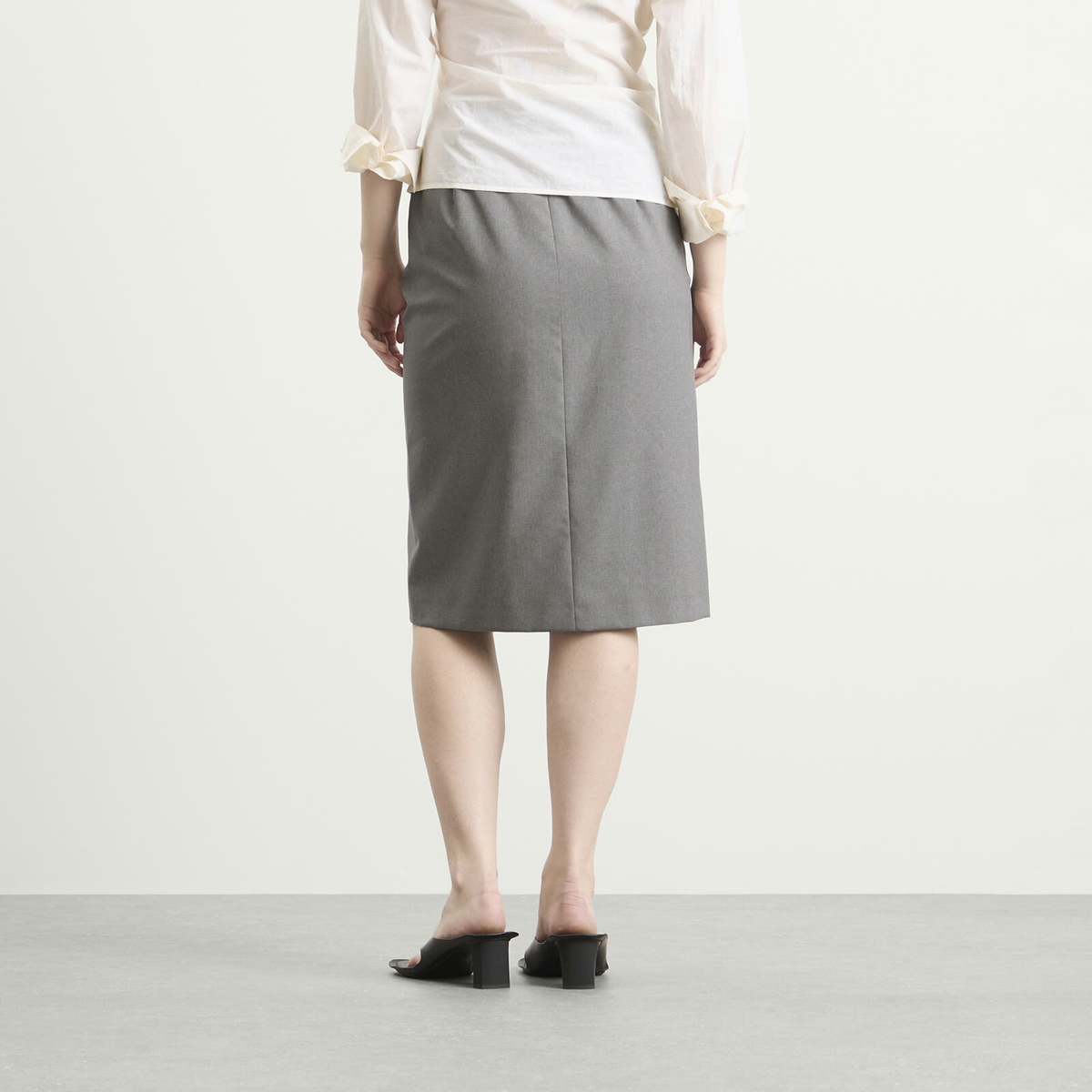 Jil Sander Women's High Waist Skirt with Slashed Side Waistband in Shadow