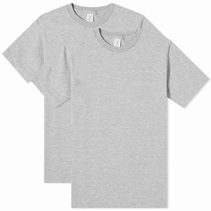 Photo: Velva Sheen Men's 2 Pack Plain T-Shirt in Heather Grey