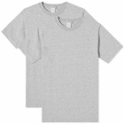 Velva Sheen Men's 2 Pack Plain T-Shirt in Heather Grey