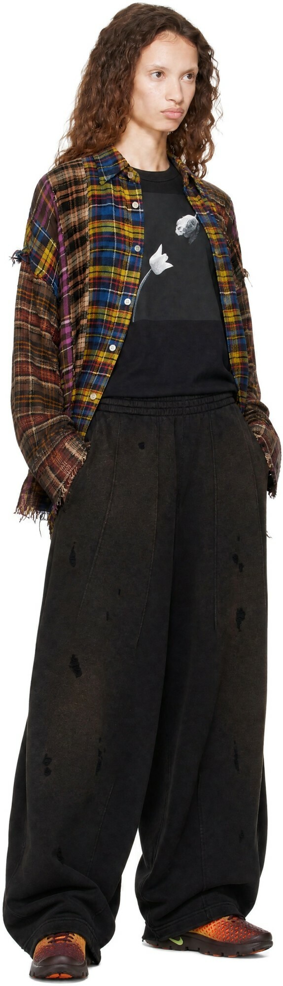 NEEDLES Black Distressed Sweatpants