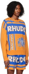 Rhude Orange & Blue Palm Sweater