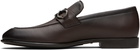Ferragamo Brown Gancini Ornament Loafers